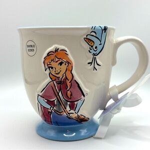 Rae Dunn Disney Frozen UP TO SNOW GOOD Double Sides Mug With Olaf And Anna NEW